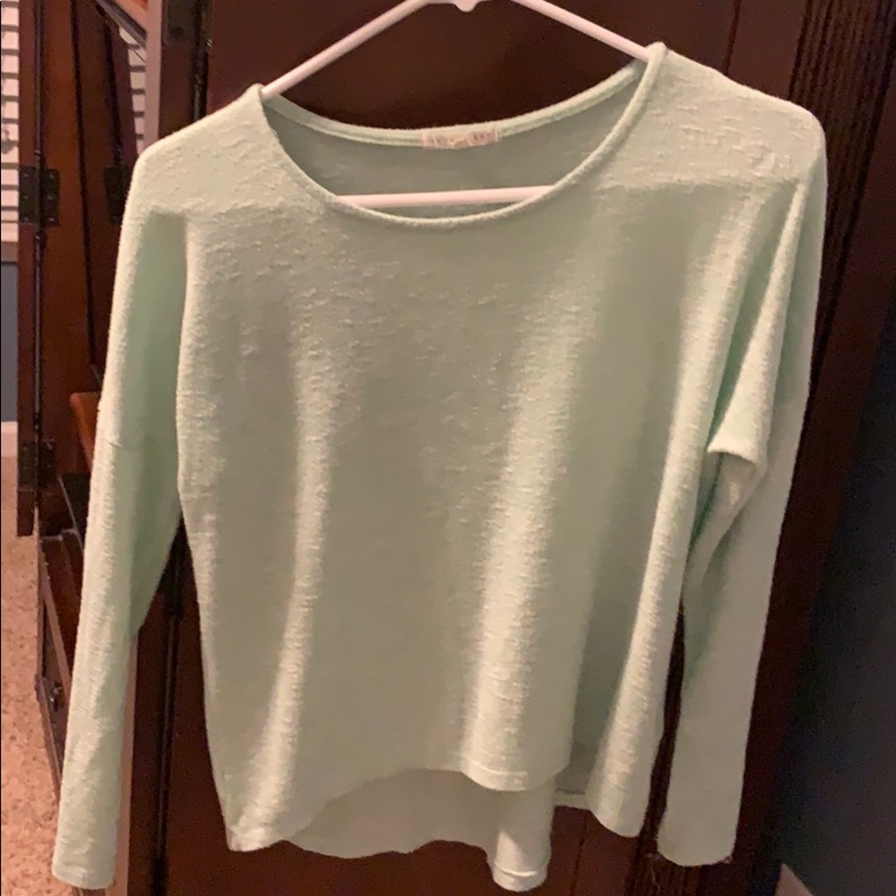 Light/Mint Green Long Sleeve Top